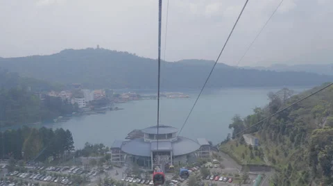 Cable car with view of sun moon lake ita thao Stock Footage 37236286