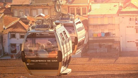 Cable car, view from Vila Nova de Gaia Video stock 108467571