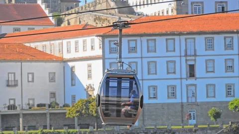 Cable car, view from Vila Nova de Gaia Stockbeeldmateriaal 108471247