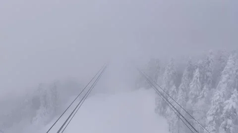 Cable car in winter atmosphere, mountain adventure, winter air, quiet atmosphere Stock Footage 304846038