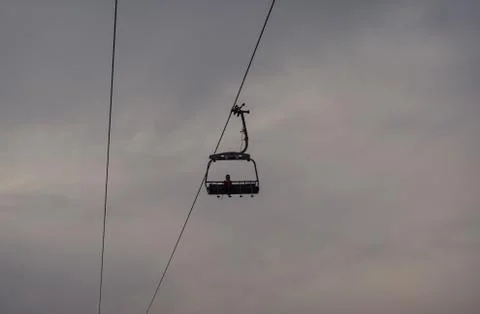 Cable car without windows, two lines Foto stock