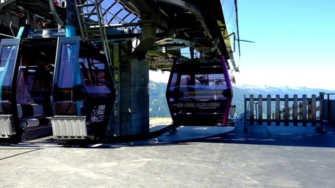 Cable Car working on  CERMIS, Dolomites ITALY Stock Footage 79567185