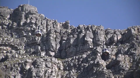 Cable cars crossing, Table Mountain Stock Footage 37759201
