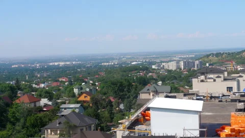 Cable cars over cityscape Stock Footage 296241908