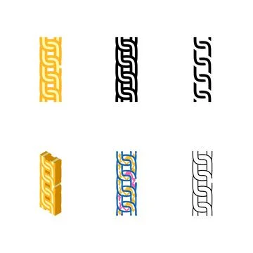 Cable chain simplified color icon vector Stock Illustration