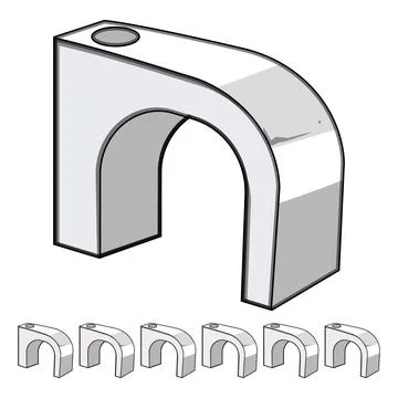 Cable clip providing secure wire management solution Illustrazione stock