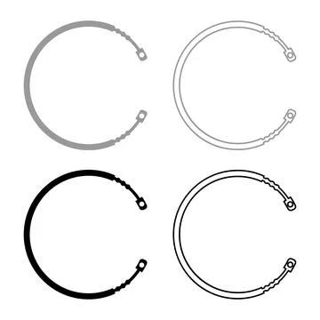 Cable for clutch car pull manual transmission rope part set icon grey black.. Stock Illustration