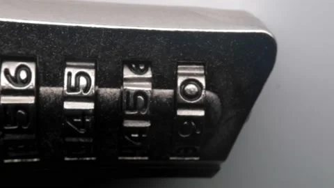 Cable code lock for laptop. combination lock protection against theft Stock Footage 229659065