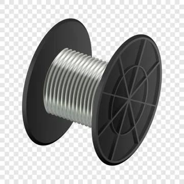 Cable coil mockup, realistic style Stock Illustration