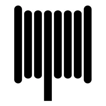 Cable coil wire reel spool icon black color vector illustration image flat .. Stock Illustration
