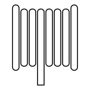 Cable coil wire reel spool contour outline line icon black color vector ill.. Stock Illustration