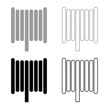 Cable coil wire reel spool set icon grey black color vector illustration imag Stock Illustration