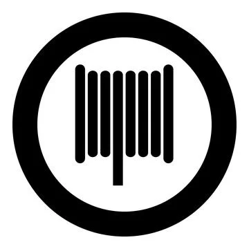 Cable coil wire reel spool icon in circle round black color vector illustra.. Stock Illustration