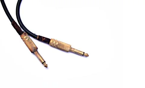 Cable computer Old rusty on white background. Stock Photos