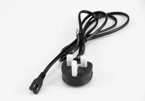 Cable for computer, printer black with English feeder Foto stock