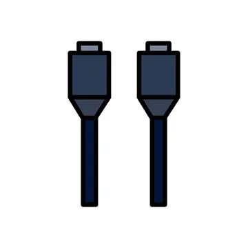 Cable Conceptual Vector Icon Logo Design Illustration Stock Illustration