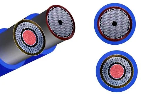 Cable conductors inside the cable. Stock Illustration