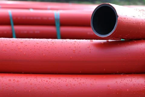Cable conduit for trenchless installations, Cable Protection Fotos Stock