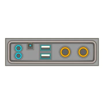 Cable connection panel icon, cartoon style Stock Illustration