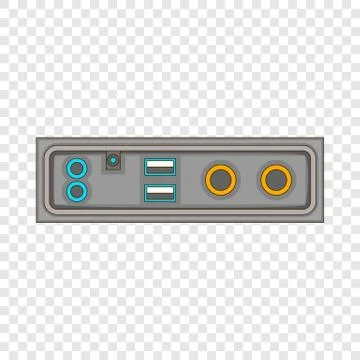 Cable connection panel icon, cartoon style Stock Illustration