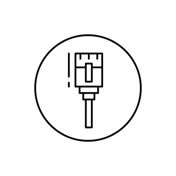 Cable connector icon. Simple line, outline vector elements of connectors and Stock Illustration