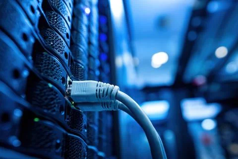 Cable connects in data center Fotos Stock