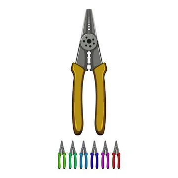 Cable crimper tool cartoon vector graphic Stock Illustration