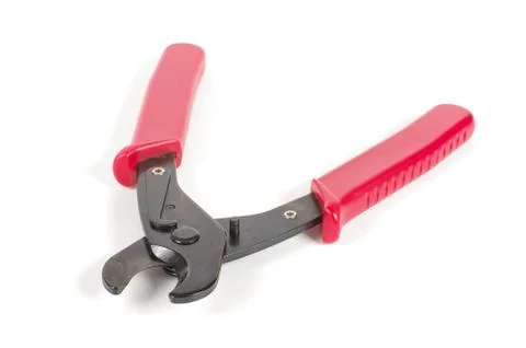 Cable cutter isolated on the white background Stock Photos