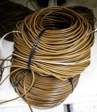 Cable detail for electrical installations Stock Photos