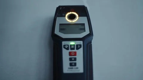 Cable detection using wall scanner Video stock 313799717