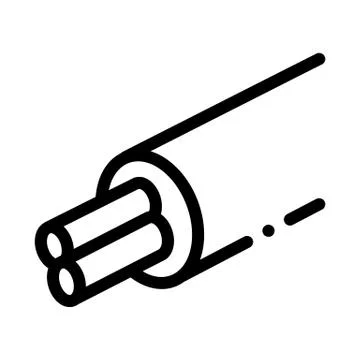 Cable with electrical cords black icon vector illustration Stock Illustration