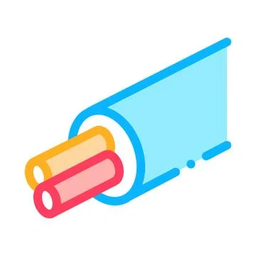 Cable with electrical cords color icon vector illustration Stock Illustration