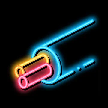 Cable with electrical cords neon glow icon illustration Stock Illustration
