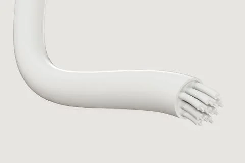 Cable with extended core, electronic connection product, 3d rendering. Stock Illustration