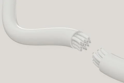 Cable with extended core, electronic connection product, 3d rendering. Stock Illustration