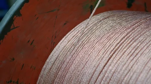 Cable factory close up footage Stock Footage 241099340