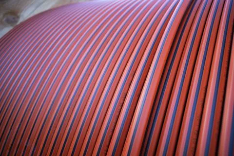 Cable with fibreoptic at constructionsite 스톡 사진