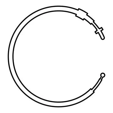 Cable for gas clutch car pull manual transmission rope part contour outline.. イラスト素材