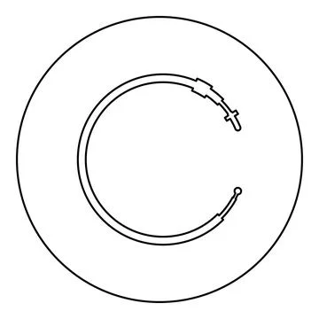 Cable for gas clutch car pull manual transmission rope part icon in circle .. イラスト素材