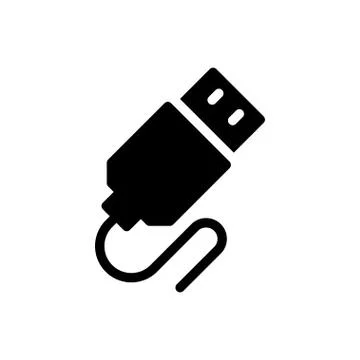 Cable glyph flat icon Illustrazione stock