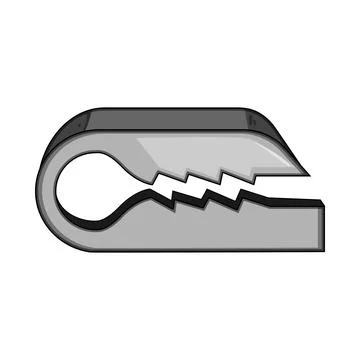 Cable grommet clip securing wiring connection icon Stock Illustration