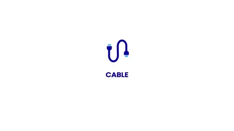 Cable icon, electric power supply cable, electrical cord raster icon simple.. Stock Footage 321998423