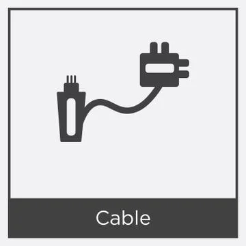 Cable icon isolated on white background Free Stock Illustration