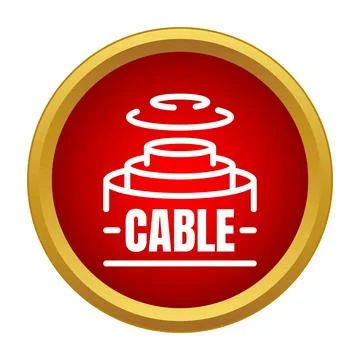 Cable icon symbol representing power and connectivity Stock Illustration