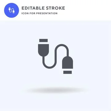 Cable icon vector, filled flat sign, solid pictogram isolated on white, logo  Illustrazione stock