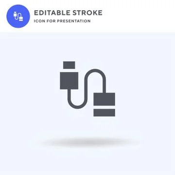 Cable icon vector, filled flat sign, solid pictogram isolated on white, logo  Stock Illustration