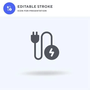 Cable icon vector, filled flat sign, solid pictogram isolated on white, logo  Illustrazione stock