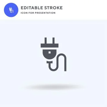 Cable icon vector, filled flat sign, solid pictogram isolated on white, logo Stock Illustration