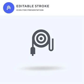 Cable icon vector, filled flat sign, solid pictogram isolated on white, logo Illustrazione stock
