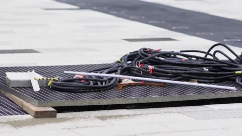 Cable for installation of communications Stock Footage 312001414